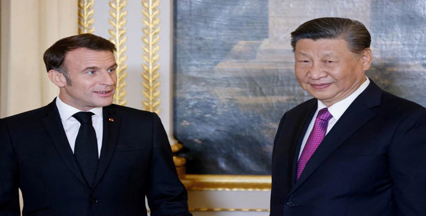 Photo du prsident franais, Emmanuel Macron avec le prsident chinois, Xi Jinping. /Photo prise le 6 mai 2024  Paris, France/REUTERS/Ludovic Marin